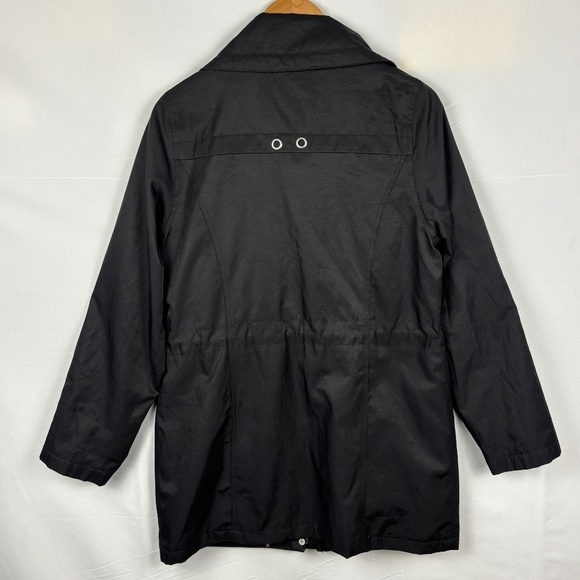 Betsey Johnson Womens Rain Trench Coat Sz S Button & Zip Midi Detective Jacket - Picture 10 of 16